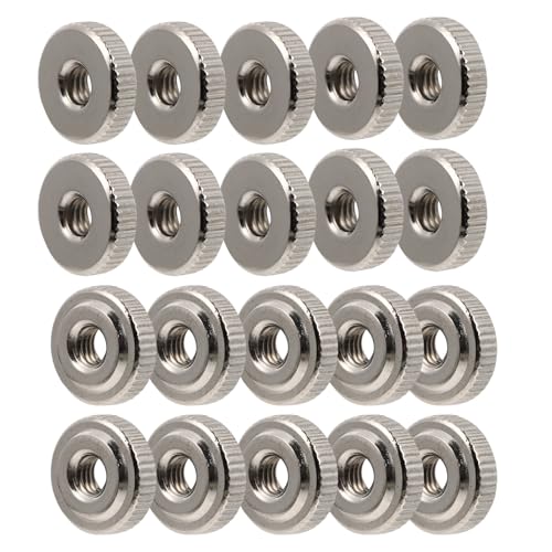 OHPHCALL 30pcs M4x0.7 Knurled Round Thumb Nuts Nickel-Plated Metal Locking Fastener Connectors for Industrial and Home Use