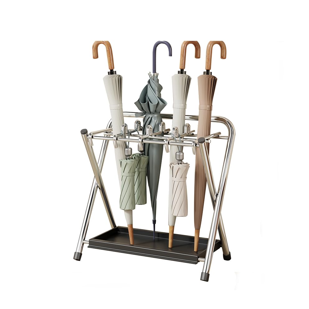 Support de Parapluie en Métal Nizer Rangement Élégant pour Entrée et Bureau
