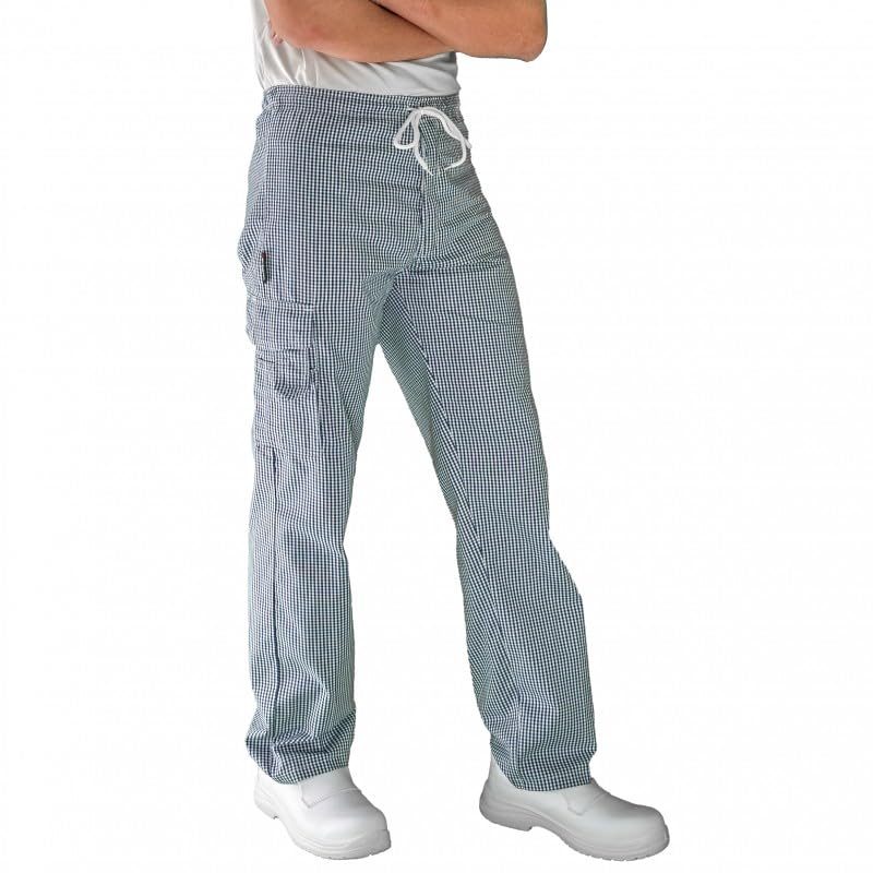 Carbonn - Pantalón de cocina elástico de ajedrez