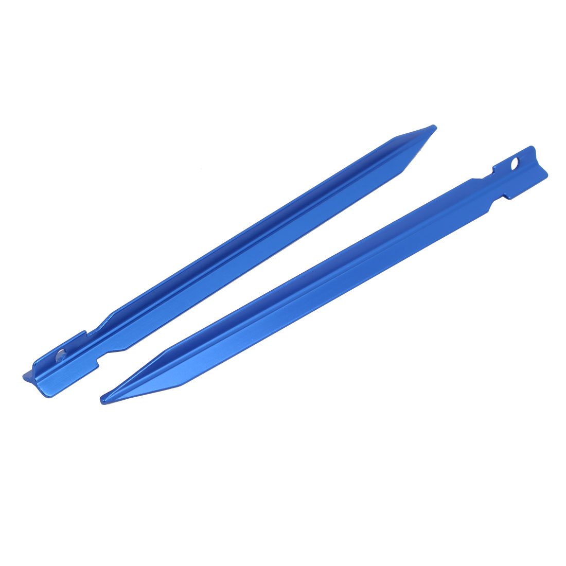10 Piquets De Tente En Aluminium En Forme De V - Pour Neige Et Sable - Longueur 18 Cm - Avec Ficelle Bleue - 5