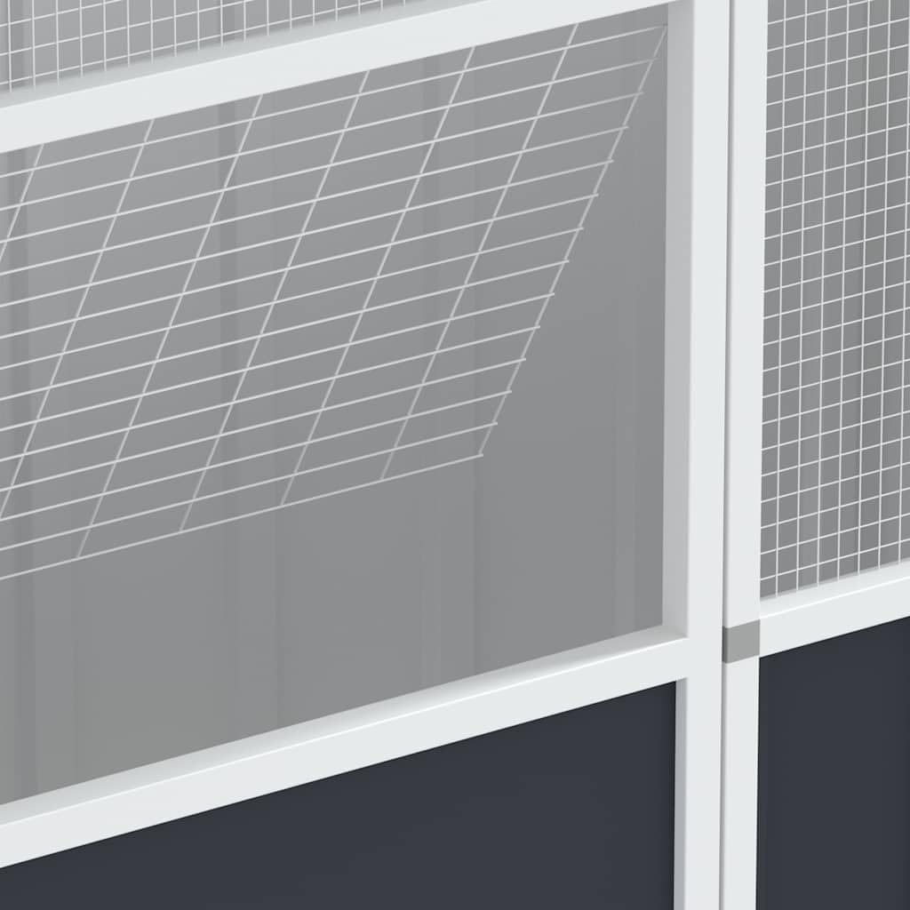 vidaXL Jaula de Pájaros, Pajarera con Pestillo, Casa para Loros Pinzones Palomas Periquitos, Jaula de Exterior, Acero Galvanizado Gris Antracita