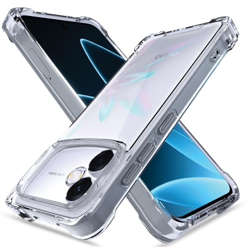 Image of Pikkme Back Cover for Oppo F33 Pro 5G PC + TPU Clear Transparent Raised Edges Shockproof Protective Phone Bumper Case(Transparent)