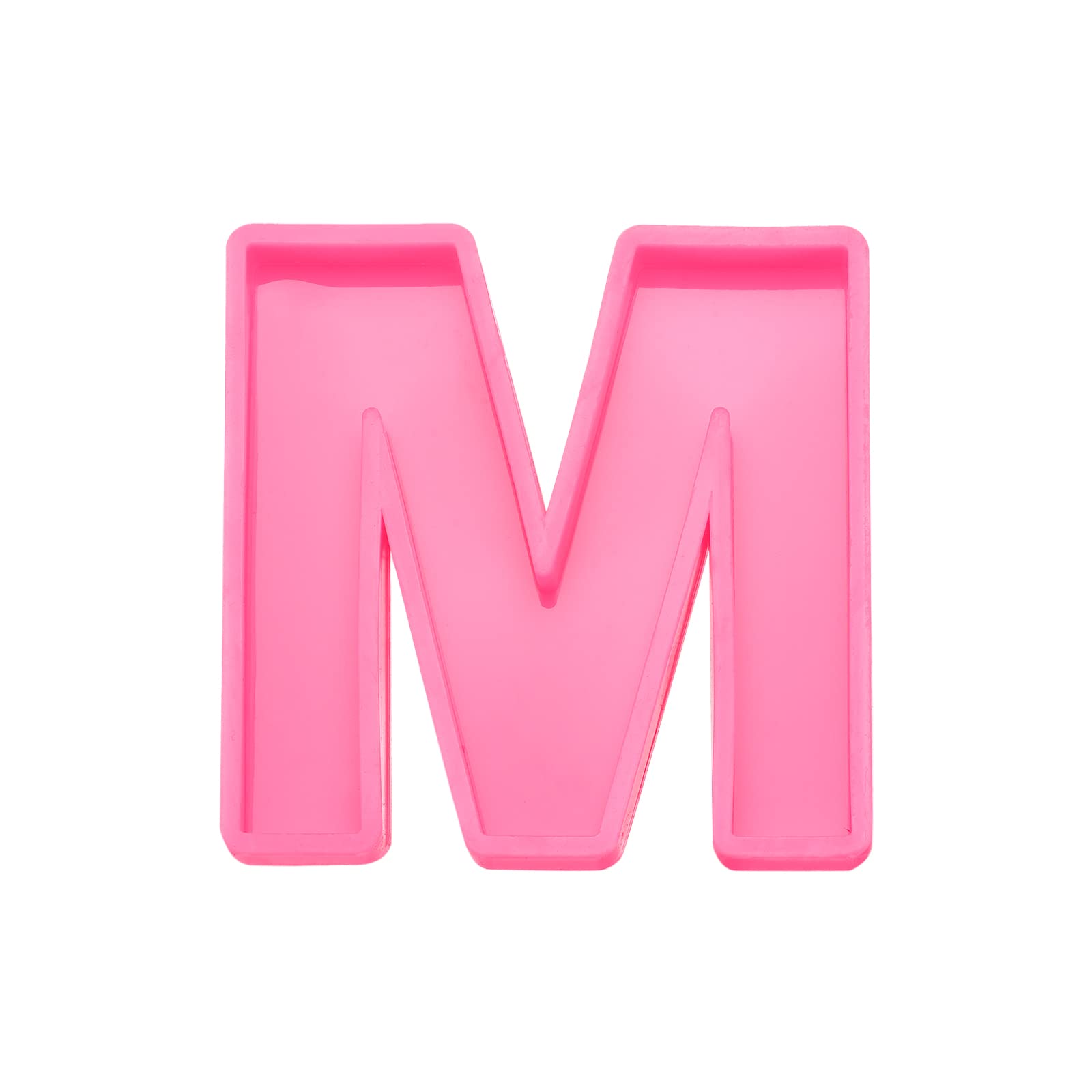 sourcing map 4 Inch Large 3D Alphabet Letter Mold, Silicone Resin Letter Mold for Epoxy Resin Art DIY Crafts Decoration M Pink