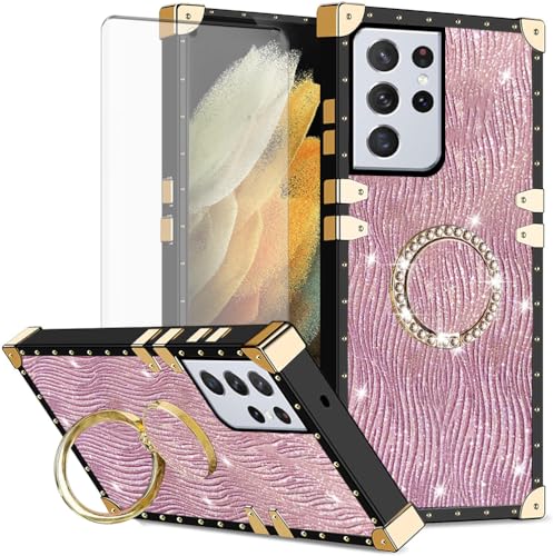 ASUS wish �g�ѓd�b�P�[�X Samsung Galaxy S21 Ultra 5G �p �����K���X�X�N���[���v���e�N�^�[�ƍ��ϋv �ϏՌ� �ی샊���O �n�[�h�z���_�[ S21ultra 21S S 21 21ultra G5 ���f�B�[�X �����Y �s��