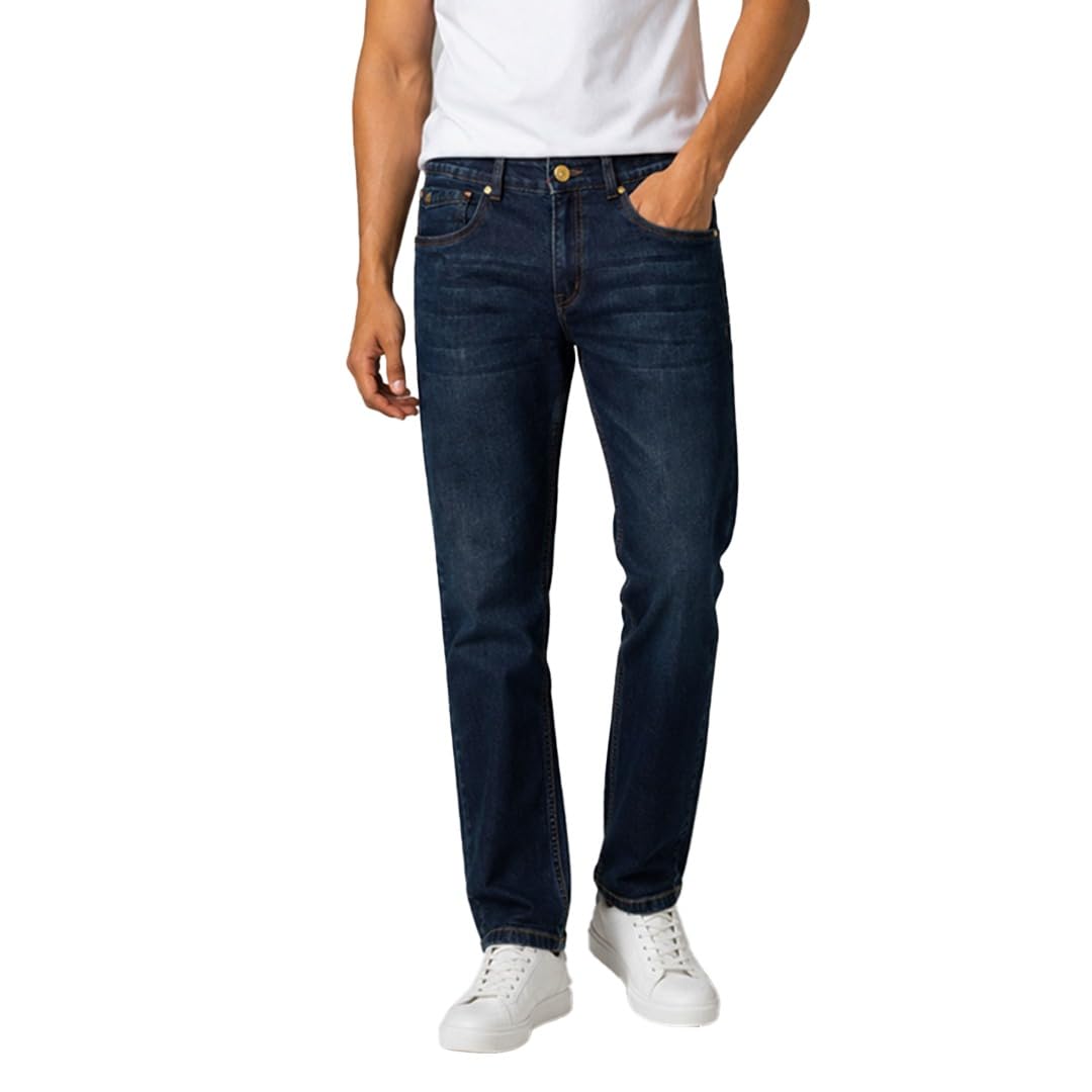 Straight Fit Denim Jeans for Men | 100% Cotton | Mid Rise-picture-25