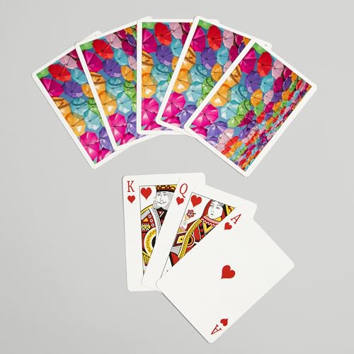 Baraja Póker 52 cartas escena paraguas coloridos miniatura 7