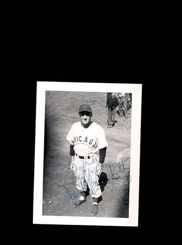 Frank Baumholtz Signed Vintage 1940s Original 3x4 Photo At Wrigley Autograph Chicago Cubs