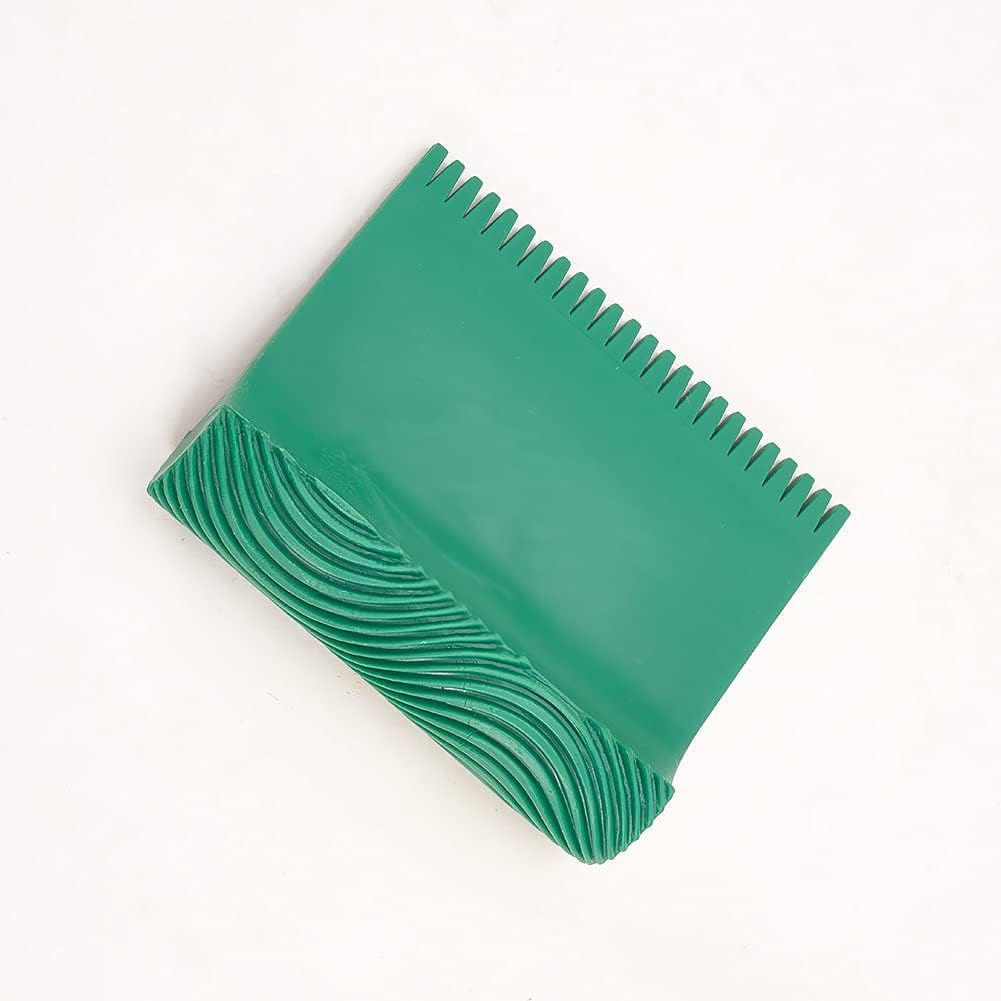 Auniwaig MS4S Wood Graining Painting Tool,Graining Tool, Art Paint Rubber Wood Grain Graining Print Wall Painting Decoration DIY Tool ​Green 2pcs