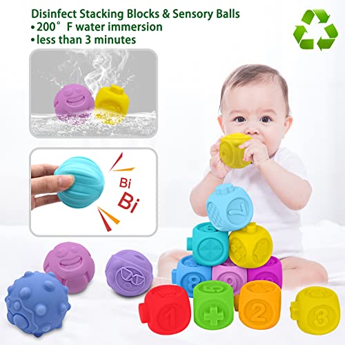 Stacking Building Block Set For Toddlers Montessori Toys Squeeze Games For Babies 18+ Months Sensory Development Early Education Teething Toys For Infants Birthday Festival Gifts For Girls And Boys #TOP3