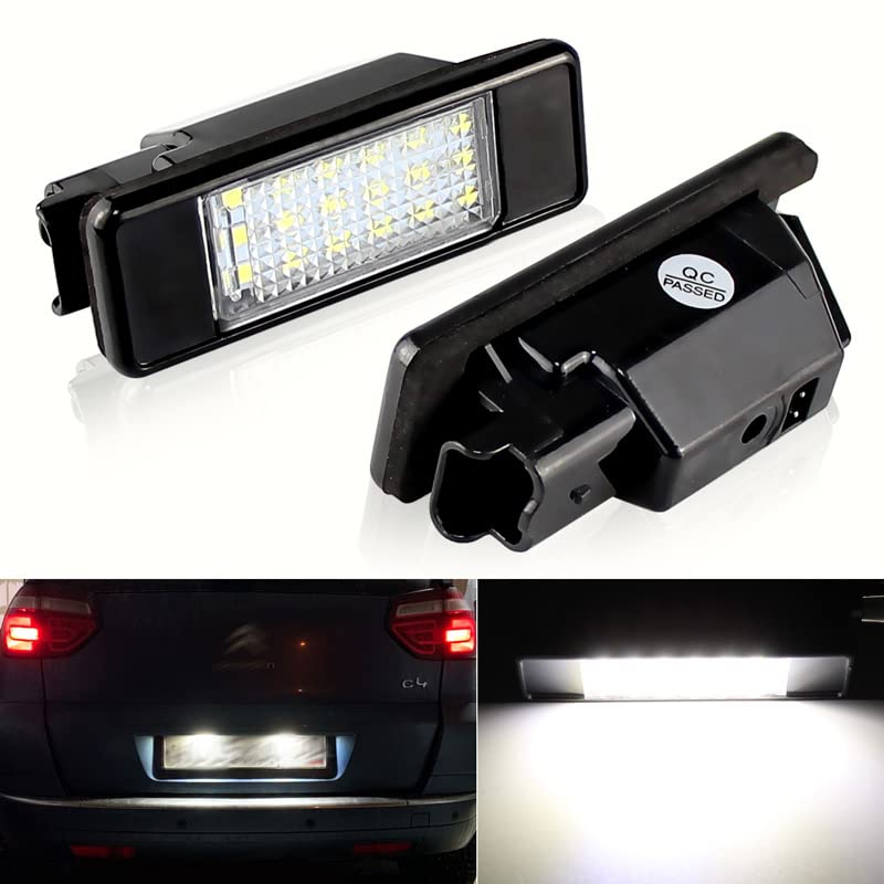 Feu De Plaque Immatriculation Techting 12V LED - Pour Citroën C3/C5, Peugeot 206/207/307/308/406/407