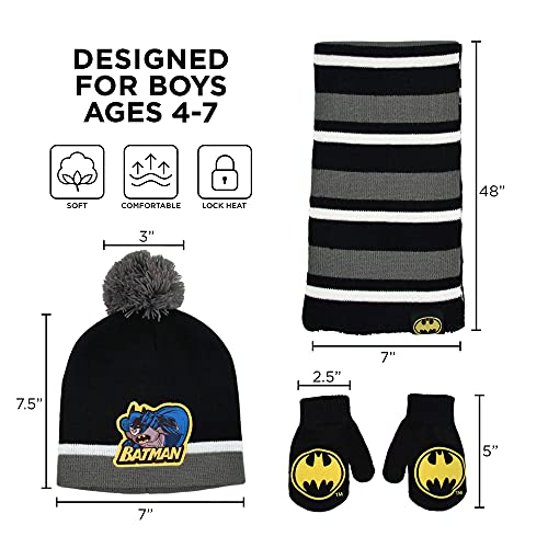 Set de Batman para niño con gorro bufanda y manoplas de invierno 6