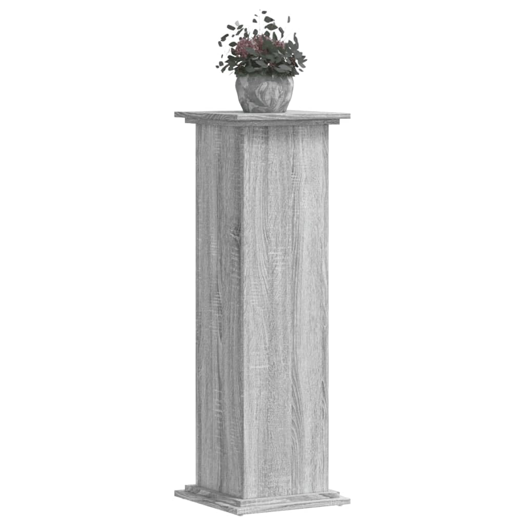 Stojak na rośliny Sonoma szary 33 x 33 x 100 cm materiał drewnopochodny | Stabilna półka na rośliny, nowoczesne wzornictwo, łatwe czyszczenie, z uchwytem ściennym