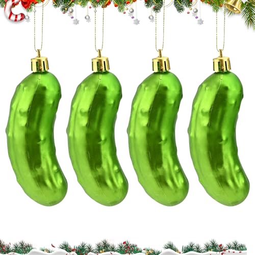 4pcs Weihnachtsgurke, Christbaumschmuck Gurke, 113mm...