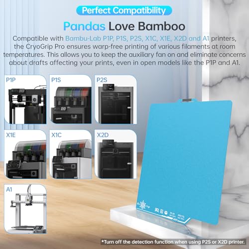 Image of BIQU CryoGrip Pro Frostbite for Bambu-Lab P1S /P1P /P2S /X1C /X1E /X2D /A1 257x257mm Cold Build Plate Room Temperature Print Double Sided Upgrade Plate Removable Surface Platform