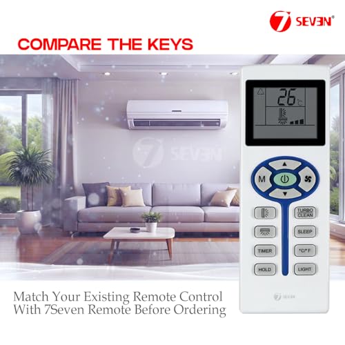 Image of 7SEVEN Compatible with Lloyd AC Remote Control ZH /TL-02 Model 166 Suitable for 1 1.5 2 Ton Split and Window Air Conditioner - Match Each Key by Key Exactly with Existing AC Remote Function