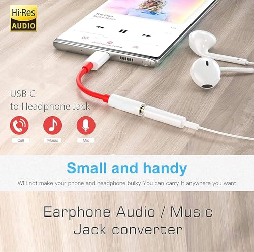 Image of BigPlayer Type-C to 3.5mm Audio Jack Adapter | USB-C to AUX Converter Cable for OnePlus, Samsung, Xiaomi, Pixel | Noise-Cancelling Headphones Support | Hi-Fi Stereo DAC Audio Connector