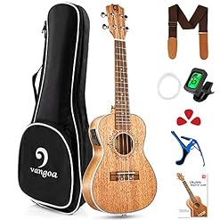 Vangoa Électro-acoustique Concert Ukulélé 23 pouces Acajou Vintage Hawaii Ukulele Set pour Débutants Adultes, avec… - Les Beatles, Paul McCartney, John Lennon, RIngo Starr, George Harrison