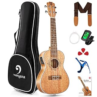 Vangoa Électro-acoustique Concert Ukulélé 23 pouces Acajou Vintage Hawaii Ukulele Set pour Débutants Adultes, avec… - Les Beatles, Paul McCartney, John Lennon, RIngo Starr, George Harrison