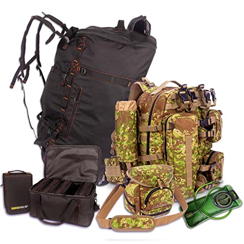 Hbrequip Military Rucksack, Military Backpack And Army Duffle Bag 155L Bundle With Large Hunting Backpack For Bow And Rifle Hunting Accessories 155 L Both Waterproof Duffel Bag And Backpack #TOP21