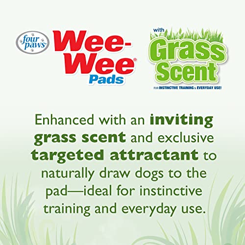 Four Paws Wee-Wee Almofadas Perfumadas para Filhotes com Grama Perfumada com 10 Unidades