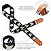 Nefelibata Cool Woven Guitar Strap -Cotton Guitar Straps with Thicked First Layer Vegetable Tanned Cowhide Leather Ends for Acoustic, Bass, Electric, Best Gift for Your Love Guitarists(Star)