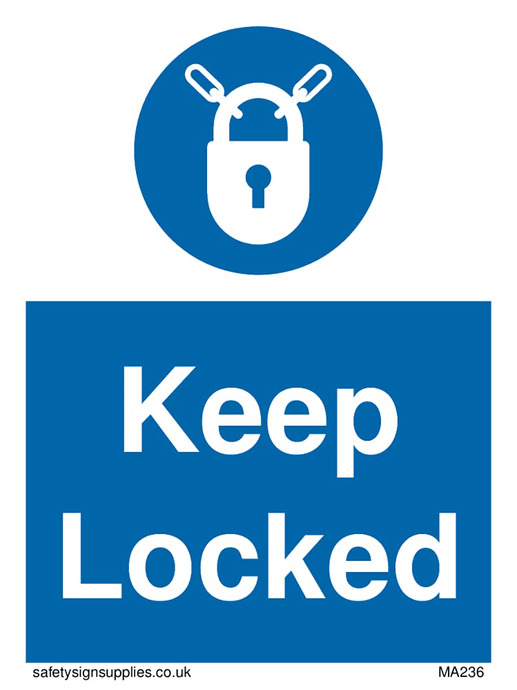 Pack of five - keep locked Sign - 75x100mm - A7P