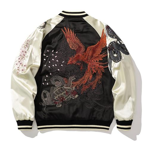Cool Dragon Sukajan Jacket Tiger Embroidered Jackets For Men Japanese Winter Windbreaker Mens Casual Coat(Khaki,S)2