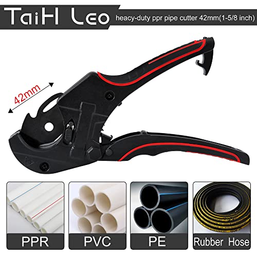 Taih Leo Pipe Cutter 1-5/8"(42Mm) Outer Diameter Tube Cutters And Pex Cutter Sk5 Alloy Steel, Pipe Cutter Tool For Pvc, Pex, Ppr, Tubing Cutter Suitable For Household, Plumber #TOP1