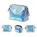 Holographic makeup bag Cosmetic Shiny Rainbow pouch Portable Handle bag Colorful Laser Iridescent pouch Waterproof Skincare Cosmetic large Makeup Case Toiletry Beach Wash Bag