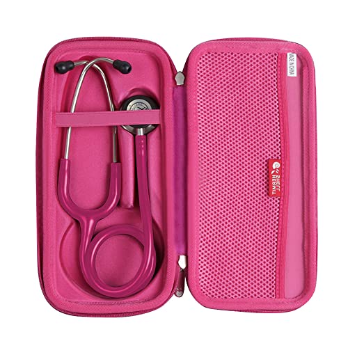 Hermitshell Travel Case for 3M Littmann Classic III Monitoring Stethoscope (Plum Red)