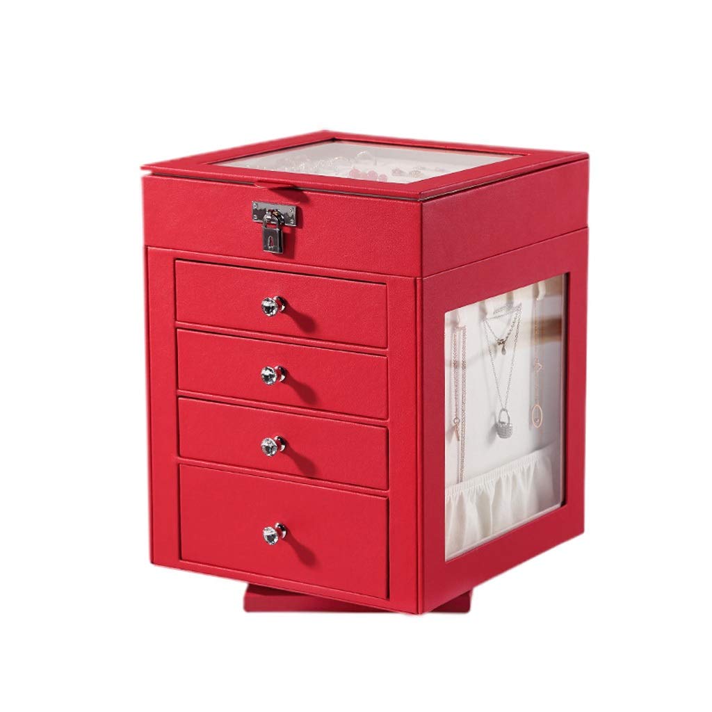 Portagioie classico PU. Scatola di gioielli in pelle 360 ​​° Box di stoccaggio rotabili collane Collane Trucco Rossetto Gioielli Organizzatori Box Caso di viaggio Caso Display adatto a donne e ragazze