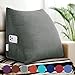 VERCART Coussin de Lecture Compensé, Triangulaire Coussin à Coins, Gros Coussin Canapé, Traversin Tête de lit Support Arrière, Oreiller Cervical Dossier de Soutien Lombaire, Velours Côtelé Gris 45cm
