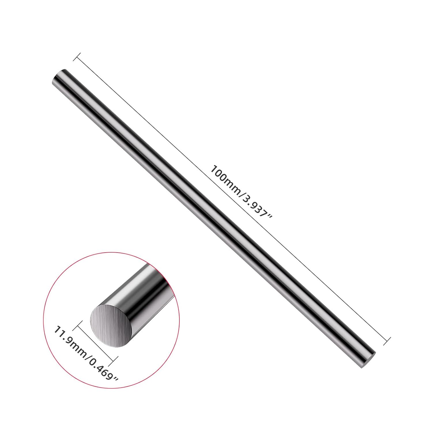 11.9mmx100mm Tungsten Carbide Round Bar Tungsten Carbide Rod SolidHard Alloy Shaft 1pcs DRINYOUNG (11.9mmx100mm)