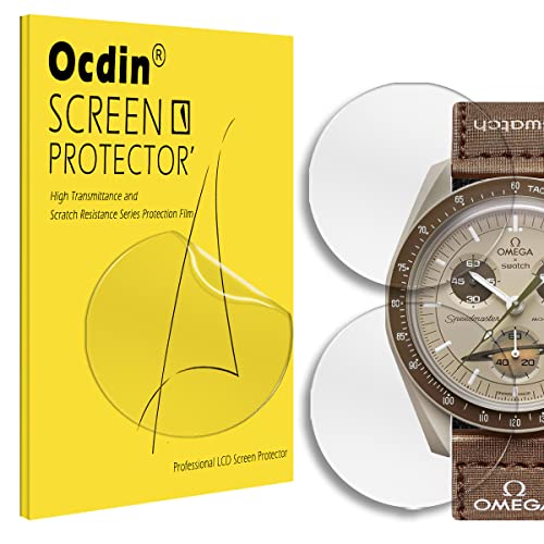 Ocdin Screen Protector for Omega x Swatch Speedmaster Moonswatch, Hydrogel TPU Soft Film for Acrylic Crystal (2)