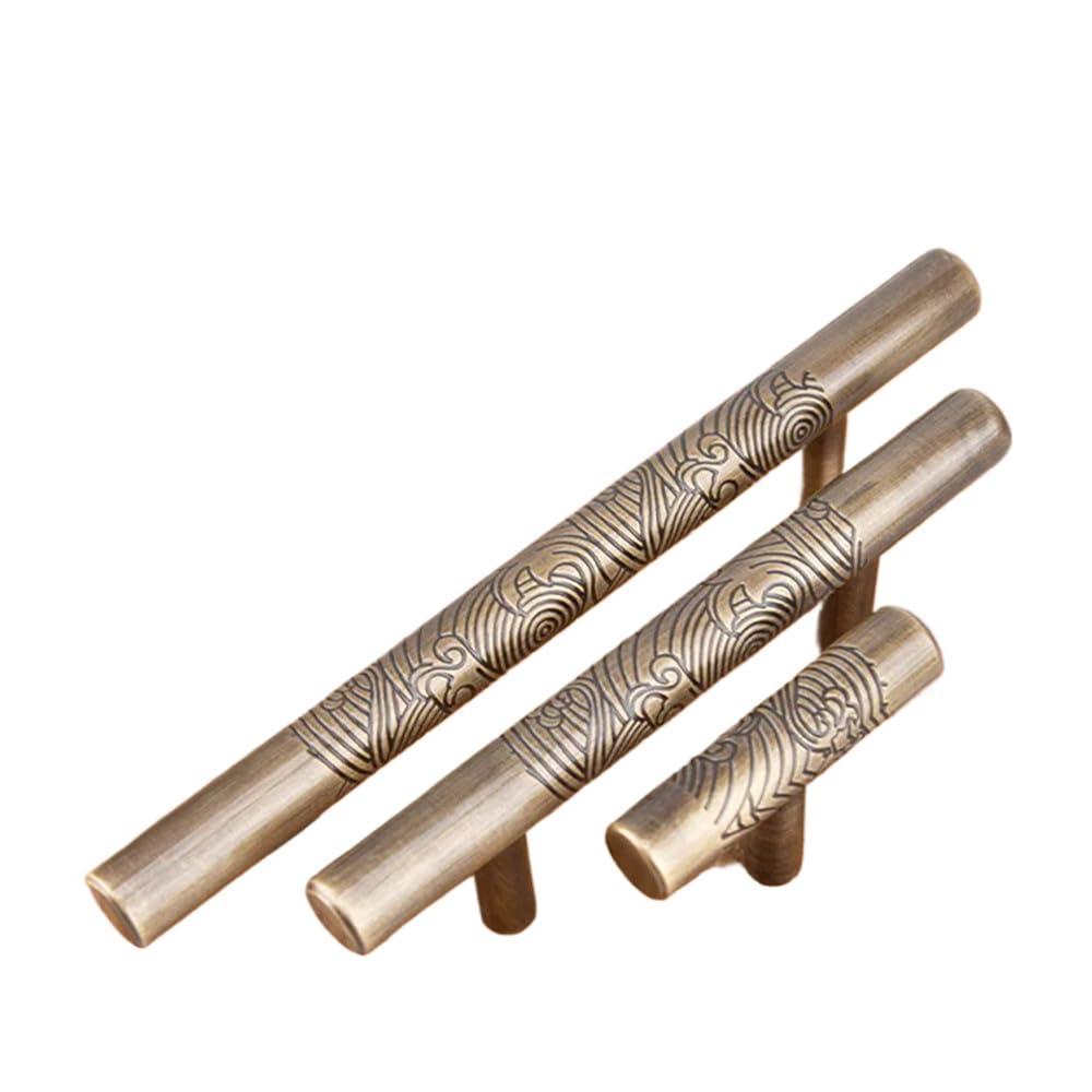 Tiradores de gabinete, Tiradores de cajón de gabinete de Cocina de Mango Largo de latón Macizo de 320 mm con Acabado de Cobre, Perilla de Armario de Noche, herrajes de Bronce para Muebles