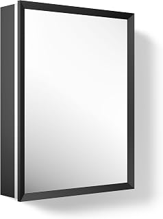 Kohler R39884-BLL 20" x 26" Rectangular Framed Medicine Cabinet, Matte Black
