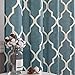 jinchan Curtains Blue Linen Living Room Drapes Light Filtering Moroccan Tile Print Drapes Bedroom Curtain Flax Textured Geometry Lattice Grommet for Dining Room 96 Inch Length 2 Panels