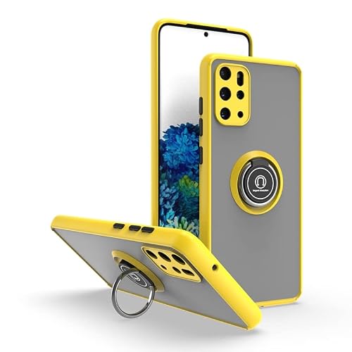 Compatible with Samsung Galaxy S20 Plus Bracket Phone Case,Compatible with Samsung Galaxy S11 [Car Mount Magnetic Stand] [PC+TPU] Anti-Drop Yellow