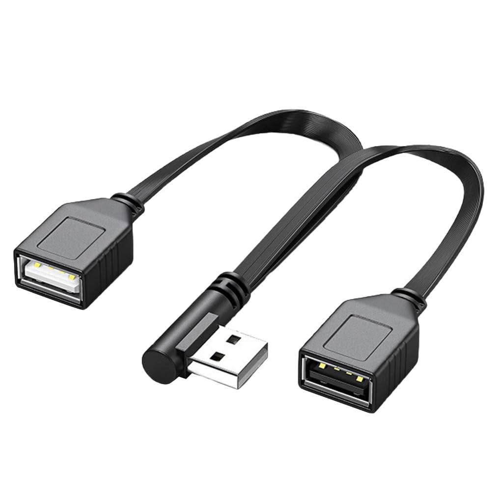 Elnwnnkc USB 1 To 2 Splitter Cable Male To Female Extension Adapter 480Mbps Data Transfer for Laptop Car and Hard