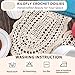 kilofly Crochet Cotton Lace Placemats Doilies 4pc, Oval, Beige, 7.8 x 14 inch