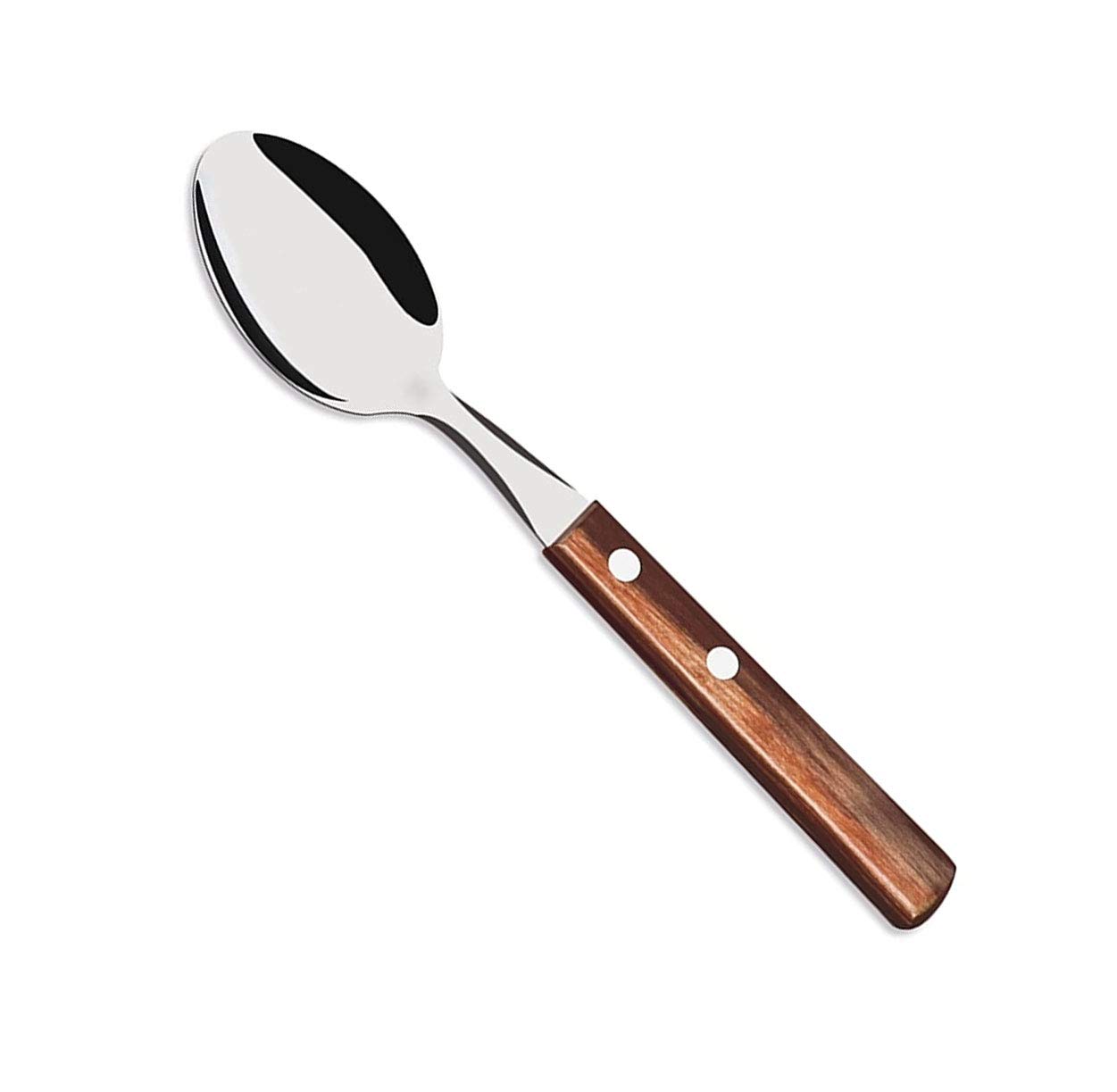 Tramontina Stainless Steel Dessert Spoon with Treated Brown Polywood Handle