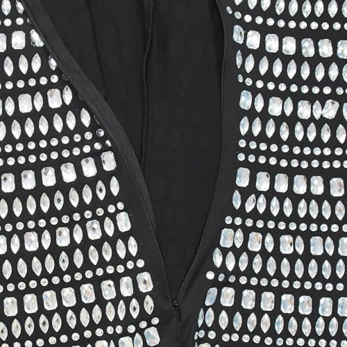 Image of Figdaw Adjustable Straps Rhinestone Bodycon Dress for Women Special Occasions
