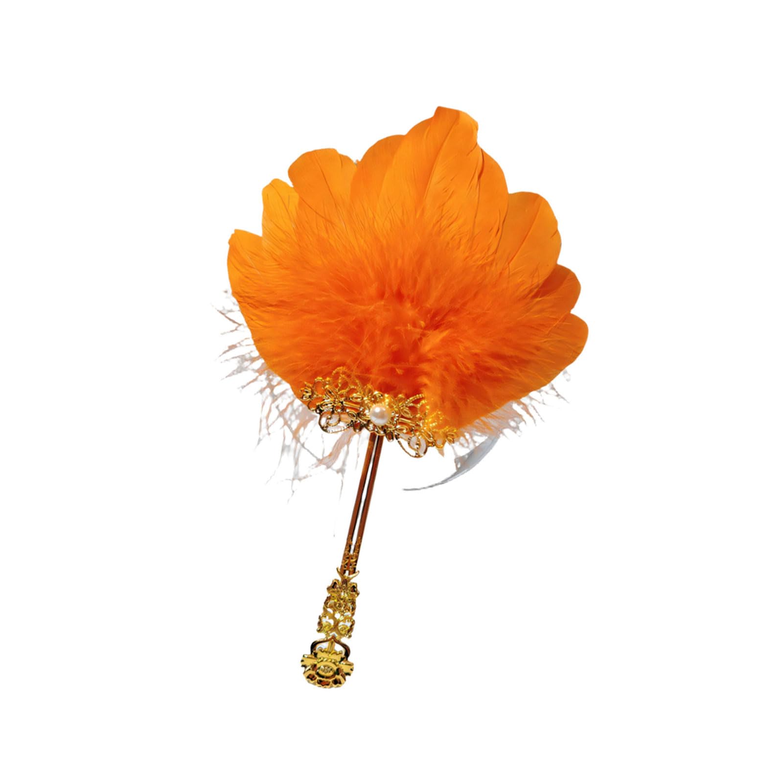 Piceioep Feathered Small Handheld Fan for Stage Photography Props and Traditional Costume Accessories Gift Feathered Fan