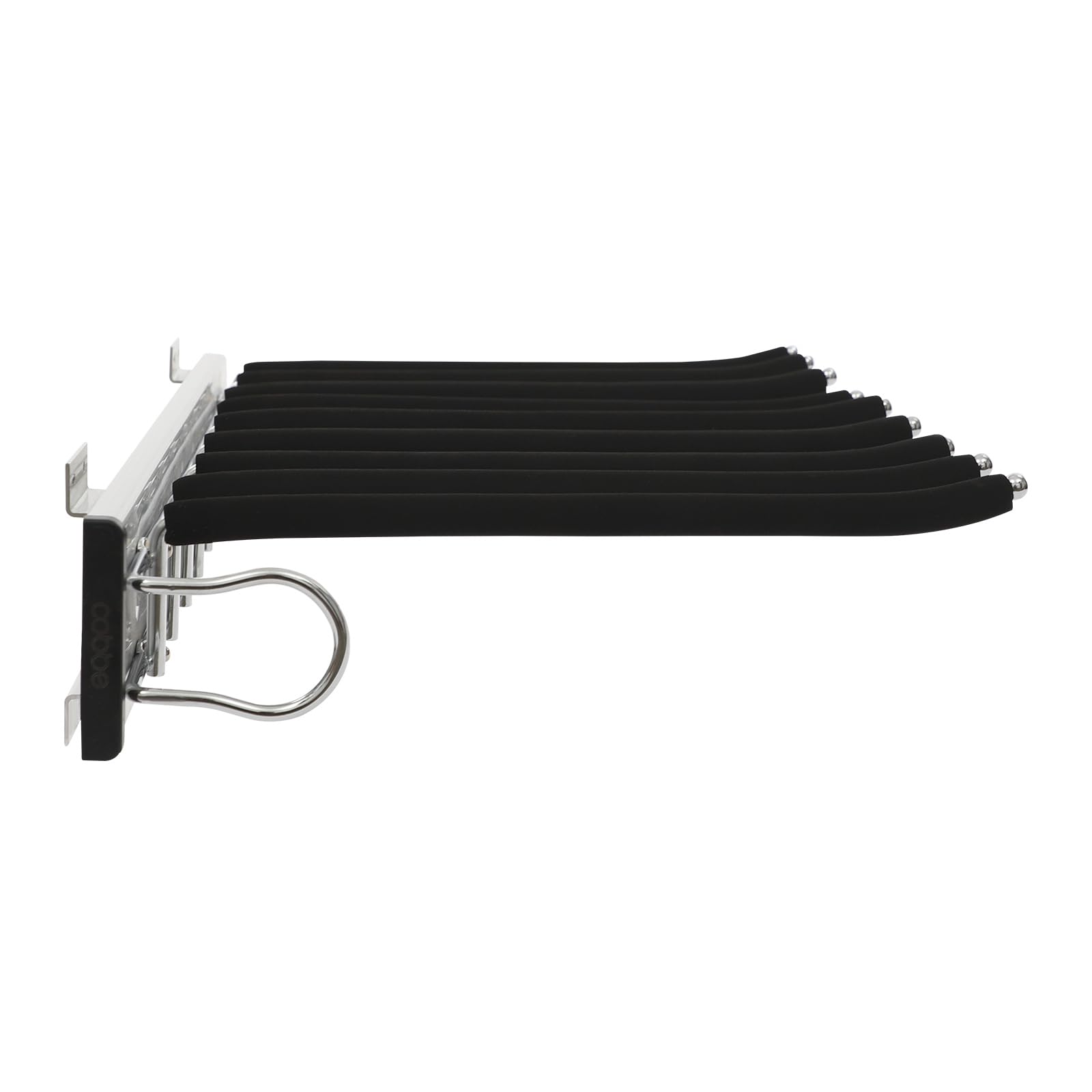 Hosenauszug Edelstahl Hosenaufhängung für Kleiderschrank 46cm Ausziehbar Hosenständer für Kleiderschrank Hosenbügel mit rutschfeste Beflockung Herausziehen Hosenhalter 9 Positionen (Links)
