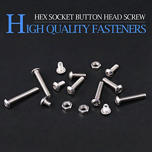 Glarks 230Pcs M3 Stainless Steel Allen Hex Drive Button Head Socket Cap Bolts Screws Nuts Assortment Kit (M3) #TOP2