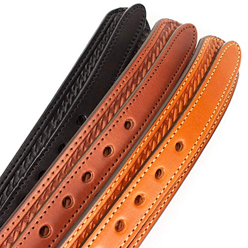 Foto von Yoder Leather Company Herren English Bridle Basketweave Ranger Gürtel, Kastanie, 36W