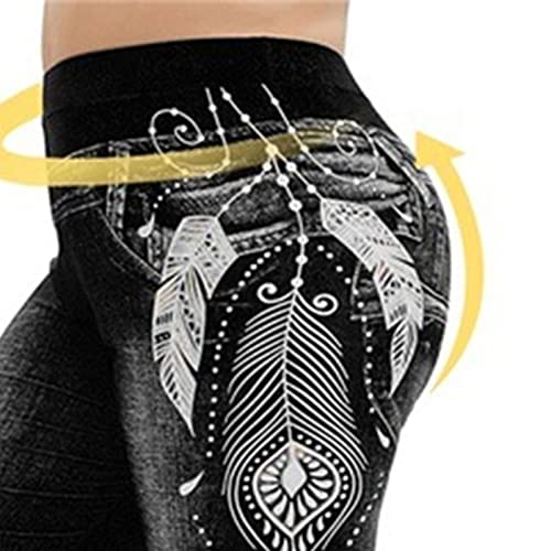 DGHM-JLMY Women's Trendy Embroidered Skinny Jegging Elastic Butt Lifting Jean Trousers High Rise Pull On Yoga Denim Pants2