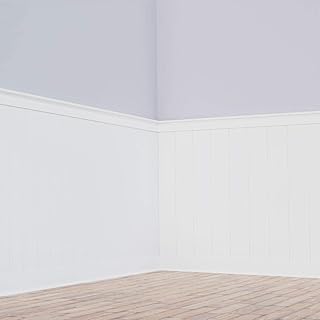 Ekena Millwork, WPKP40NGD Deluxe Nickel Gap, 8' Length PVC Wainscoting Kit, 40" Height, White