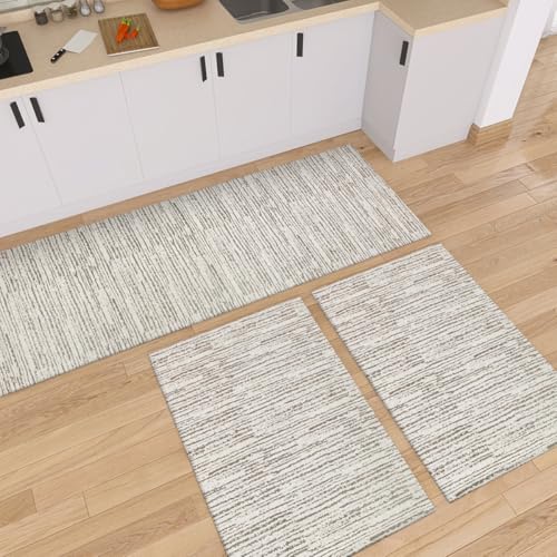 Conjunto de Tapetes de Cozinha Antiderrapantes - 3 Peças Geométricos