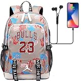 NUMAKO Junior High School Student Backpack Boy Girl Child Leisure Hiking Rucksack Super Basketball Star Jordan Schoolbag Large D